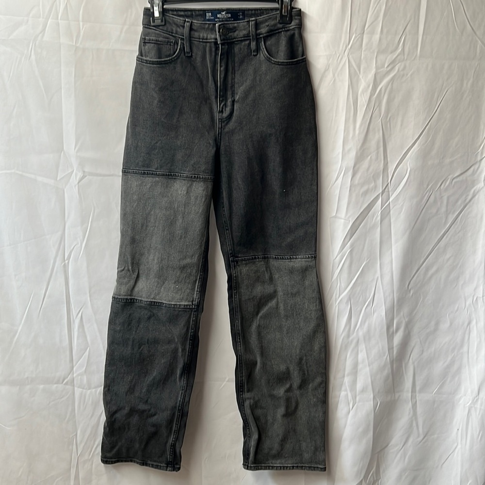 Hollister Ultra High-Rise Dad Jeans - Black Patchwork